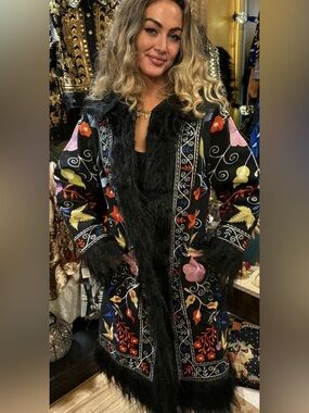 The “MODA” Stunning 70’s Afghan Style Faux Fur Coat